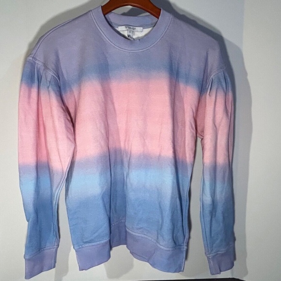 NWOT Derek Lam 10 Crosby Tie Dye/Dip Dye/Degrade French Cotton Sweatshirt Size S - Picture 1 of 15